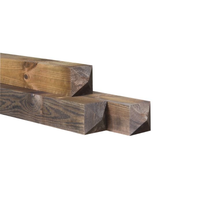 Paal 150x150 mm Nobifix Grenen Naaldhout bezaagd diamantkop haaks FSC®